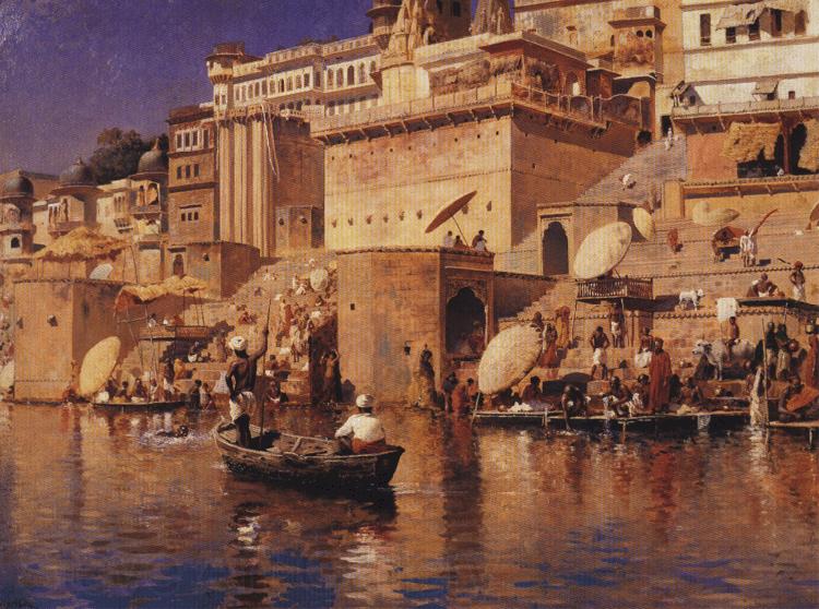 Edwin Lord Weeks On the River Ganges, Benares Spain oil painting art